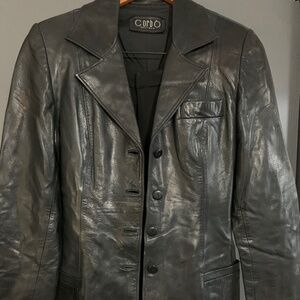 Soft, lambs leather black blazer